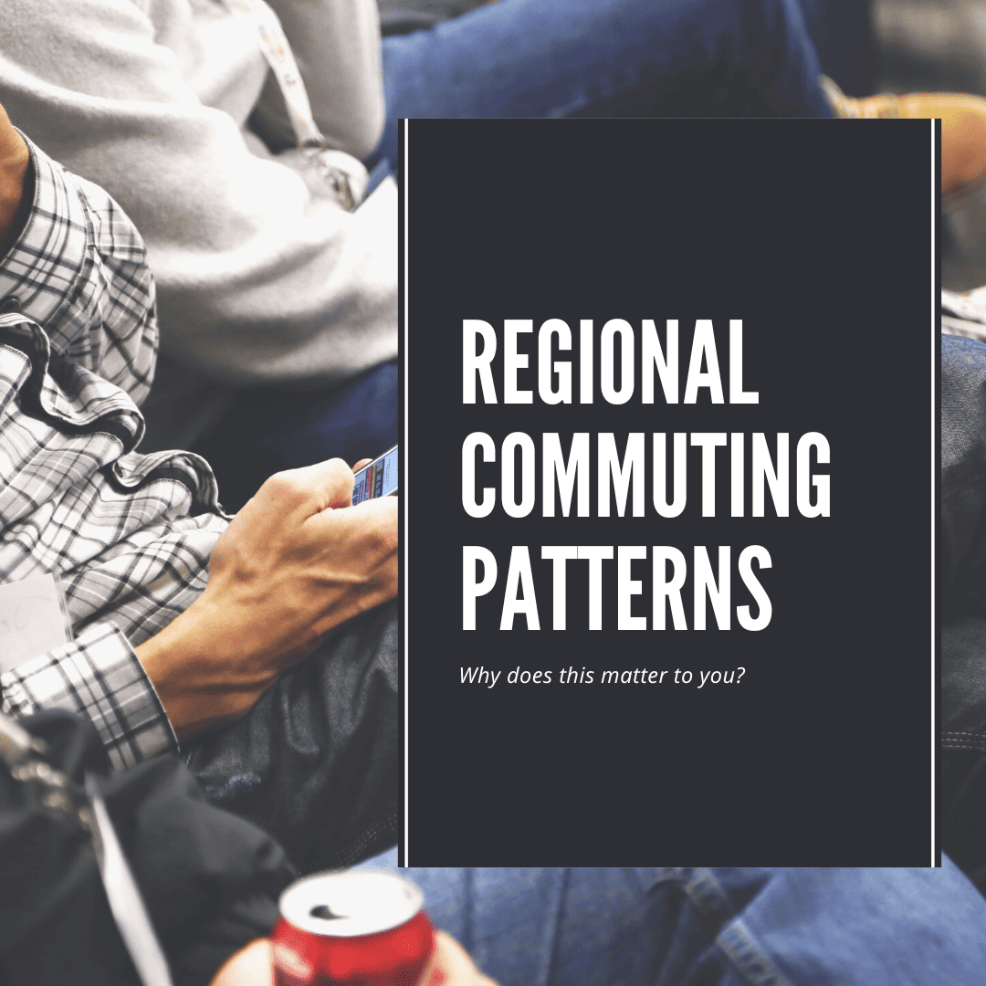 Image of commuters with text overlay: Regional Commuting Patterns